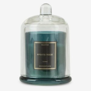 Large Cloche Candle Teal 01